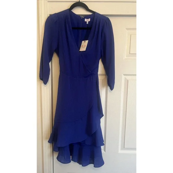 Q+A Los Angeles Dresses | Q+A Los Angeles Women's Royal Blue V-Neck Faux Wrap Dress. Size Sm - Nwt | Color: Blue | Size: S | Jkihlthau's Closet